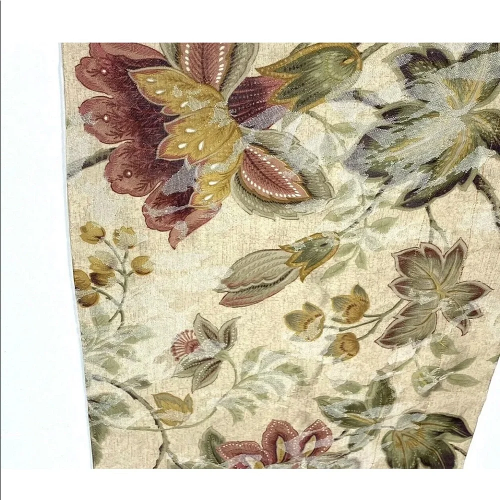 2 Custom Luxury Valances Curtains Beige Floral